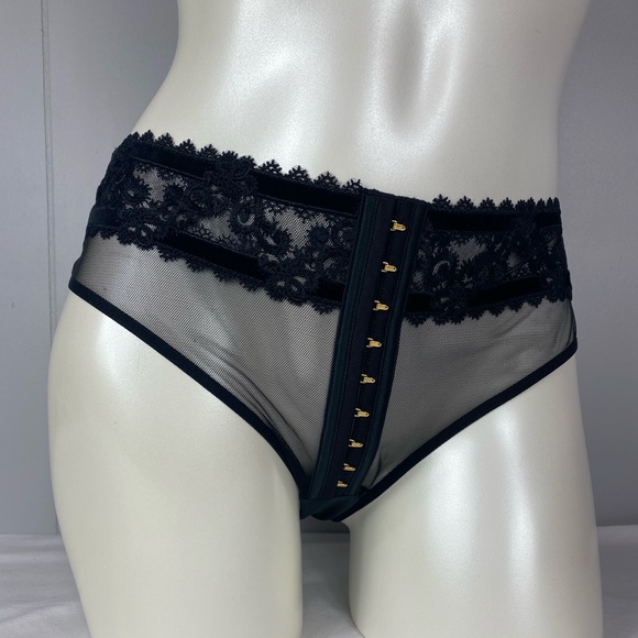Victoria's Secret Other - Victoria’s Secret Black Velvet Trim Mid-Rise Cheeky Panty